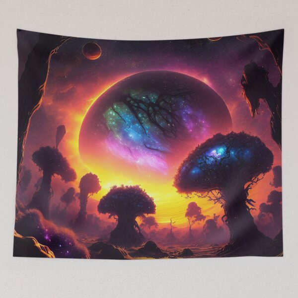 Item preview, Exoplanet Kepler-90 sureal, fictional, colorful. designed and sold by ArtCreator2023.