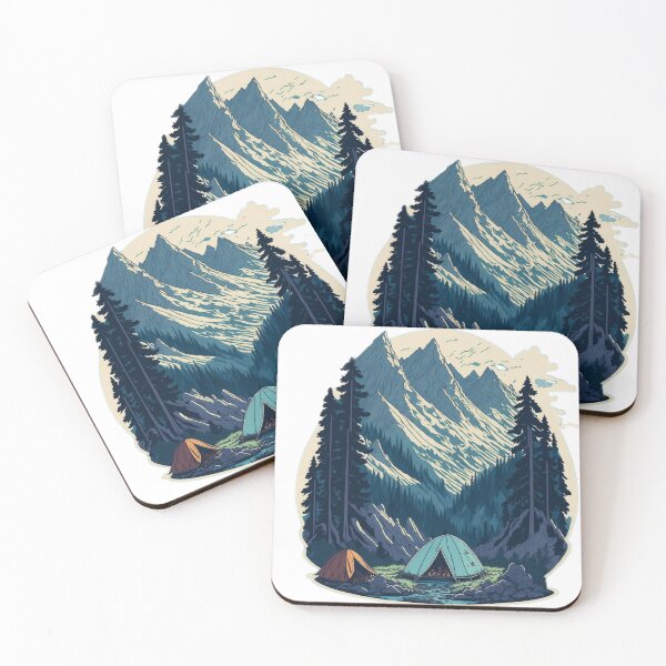 Item preview, Mountain Camping Adventure: A Colorful Cartoon Illustration designed and sold by RedArtG09.