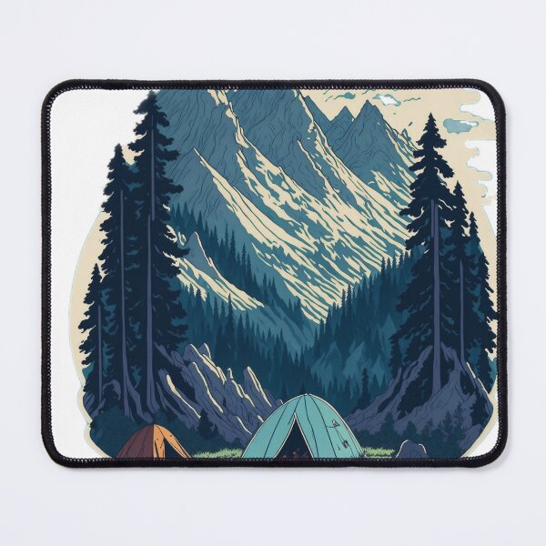 Item preview, Mountain Camping Adventure: A Colorful Cartoon Illustration designed and sold by RedArtG09.