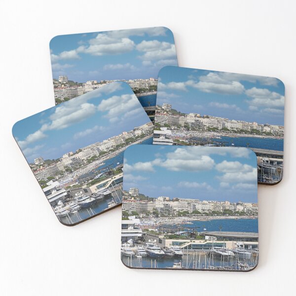 Item preview, Cannes city port and beach skyline summertime France designed and sold by goceris.