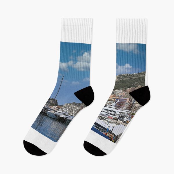 Item preview, Port with yachts and Prince's Palace of Monaco skyline  designed and sold by goceris.
