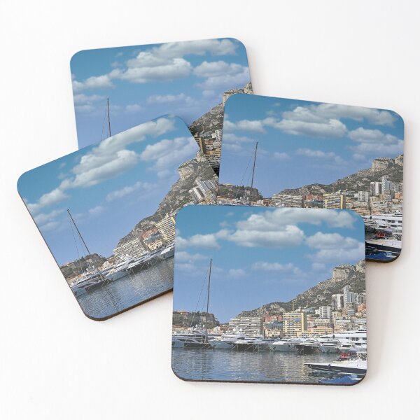 Item preview, Port with yachts and Prince's Palace of Monaco skyline  designed and sold by goceris.