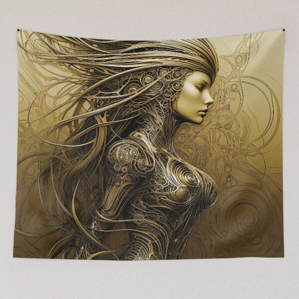 Item preview, The Golden One-golden-gold-sun-nature-golden retriever-moon-space-love designed and sold by Hermossa-Art.