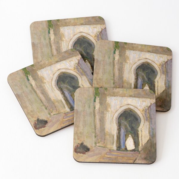 Item preview, Vintage Moroccan Gateway, Tangier Oil Painting | P263 designed and sold by Piccolo Fiore Prints.