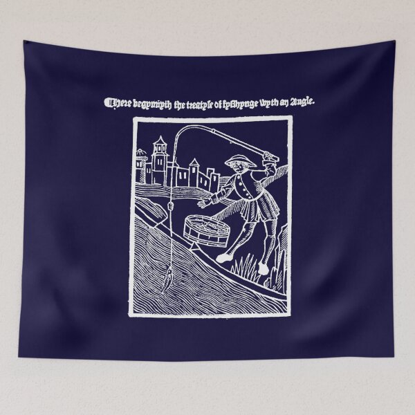 Item preview, Medieval Woodcut of Man Fishing  designed and sold by Pixelchicken.