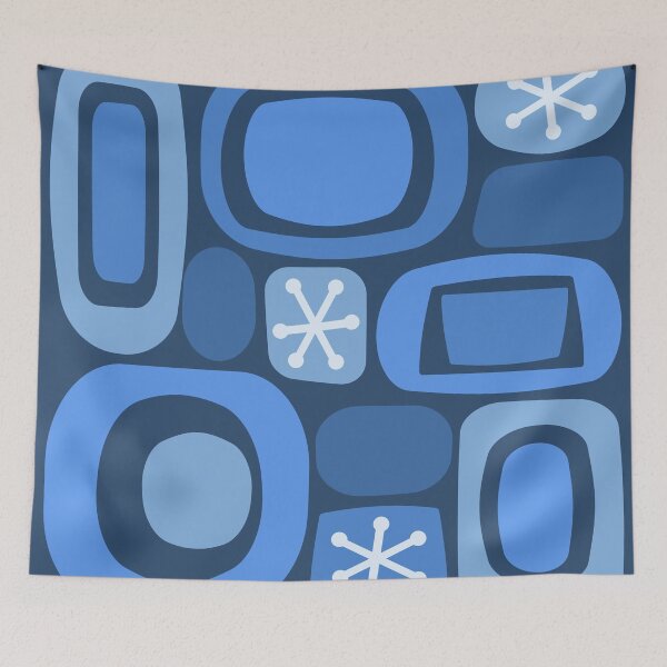 Artikelvorschau, Atomic Age Art Fieldstones Blau entworfen und verkauft von thepixelgarden.