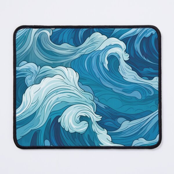 Item preview, Stylized Blue Ocean Waves designed and sold by AdrianGrosu.
