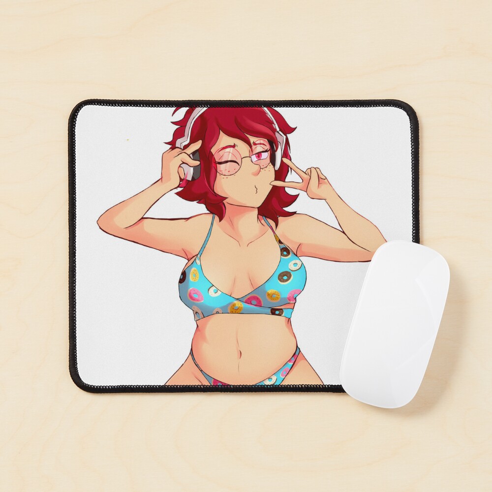 Póster con la obra «Redhead Streamer cute donuts bikini girl shark teeth  Gemina » de Markylv | Redbubble