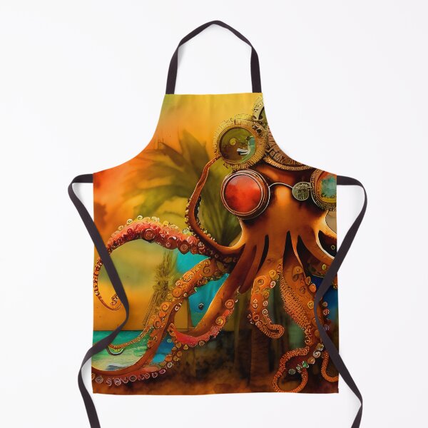 Artikelvorschau, Oktopus für Kinder, niedliches Meerestier, Märchenbuch-Stil, Steampunk-Kunst für Kinder – KI-generierte Kunst 4 von 8 entworfen und verkauft von Beachy.