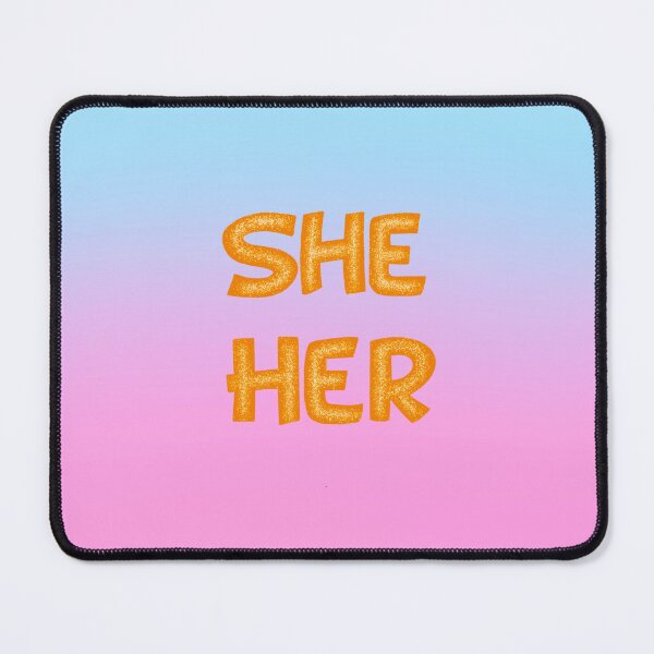 Item preview, She Her Pronoun Merch With Glitter Font designed and sold by ArtbyDannyGavin.
