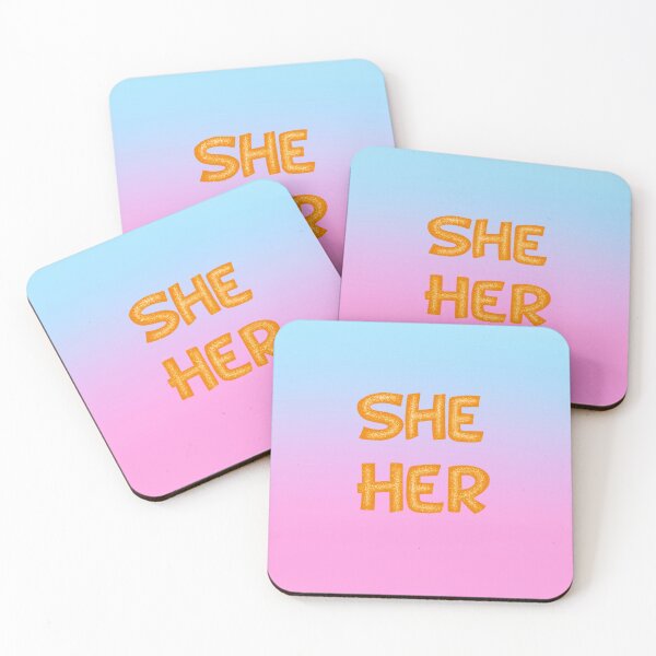 Item preview, She Her Pronoun Merch With Glitter Font designed and sold by ArtbyDannyGavin.