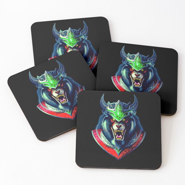 Item preview, Fierce Wolf Warrior with Red Armor and Green Crown designed and sold by Just Art's Creations colinw2292@gmail.com.