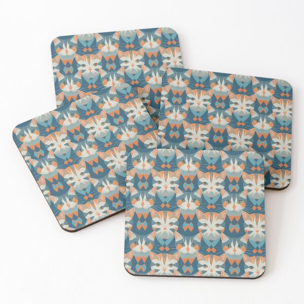 Item preview, Cat Pattern design, soft colors. designed and sold by varodesign.