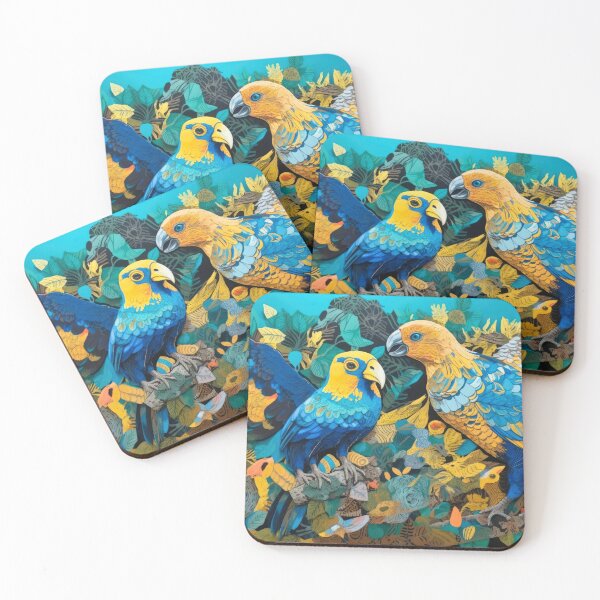 Item preview, UtopiArt Design - blue & yellow parrot designed and sold by DecoJoy.