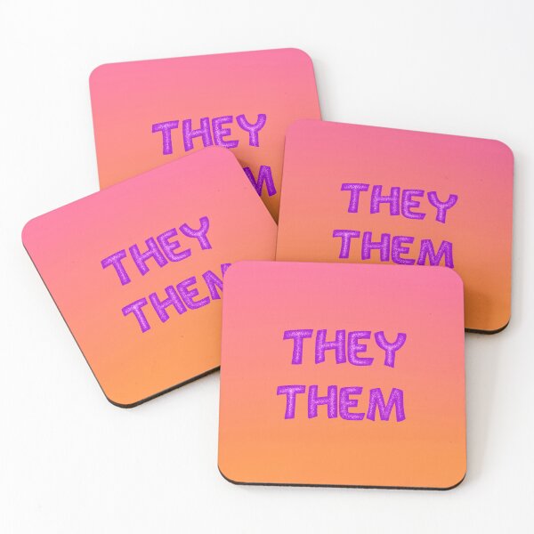 Item preview, They Them Pronouns Merch With Glitter Font designed and sold by ArtbyDannyGavin.