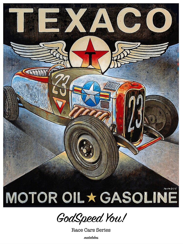 Disover Texaco Motor Oil & Gasoline Premium Matte Vertical Poster