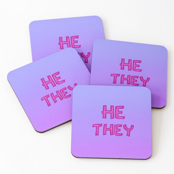 Item preview, He They Pronouns Merch With Glitter Font designed and sold by ArtbyDannyGavin.