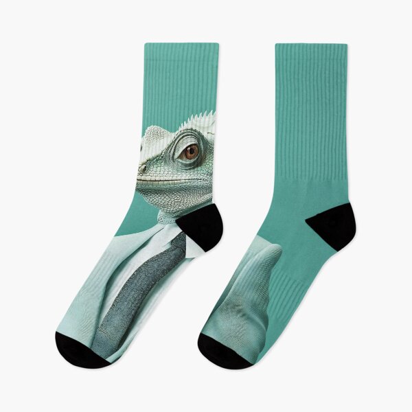 Item preview, Chameleon in a green jacket and tie designed and sold by anytka.
