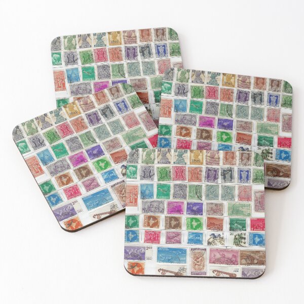 Item preview, Vintage Old india Postage Stamps Album Page designed and sold by Willow Art Boutique.