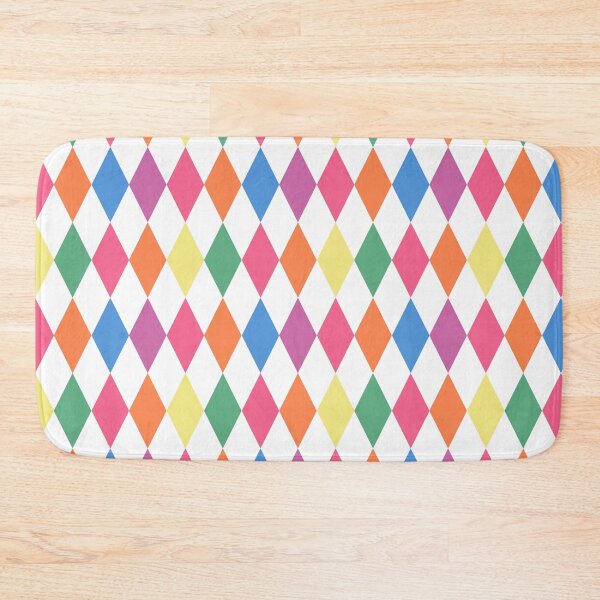 Item preview, harlequin retro rainbow diamond pattern || geometric shapes designed and sold by wordznart.