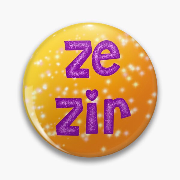 Item preview, Ze Zir Pronouns Merch With Glitter Font designed and sold by ArtbyDannyGavin.