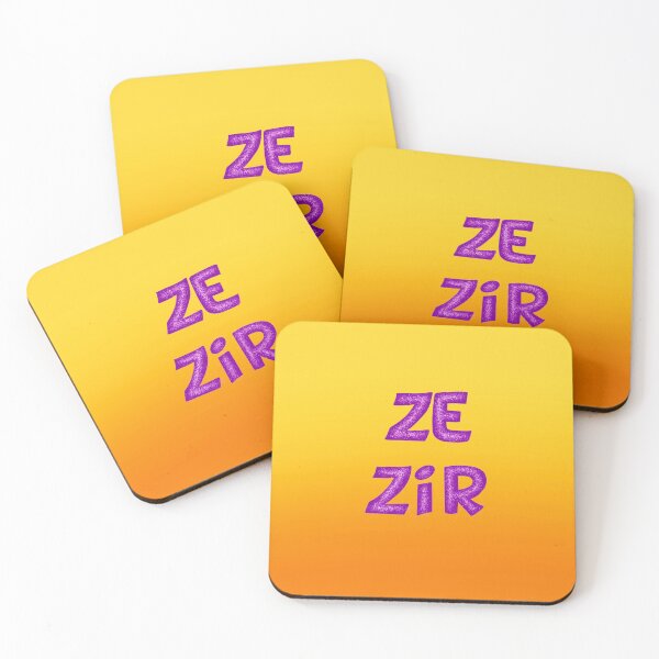 Item preview, Ze Zir Pronouns Merch With Glitter Font designed and sold by ArtbyDannyGavin.
