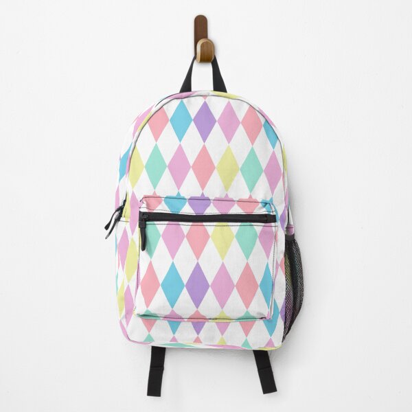 Item preview, harlequin pastel rainbow diamond pattern || geometric shapes designed and sold by wordznart.