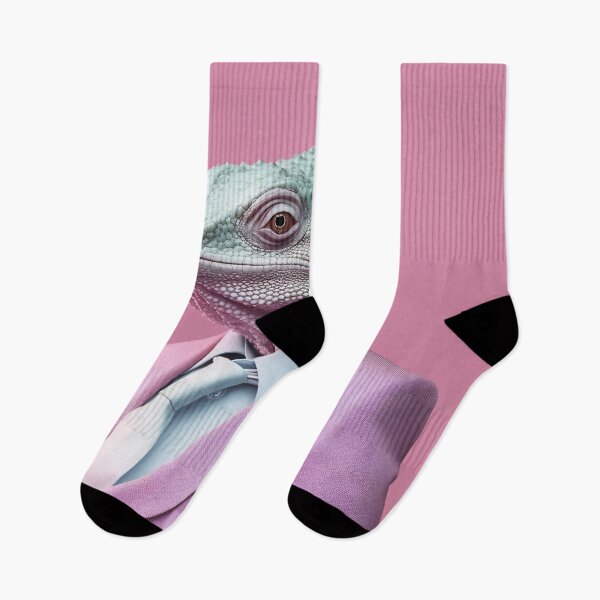 Item preview, Chameleon in a pink jacket and tie designed and sold by anytka.