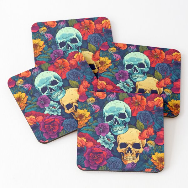Item preview, Dual Reflections: Skulls Amidst Enchanting Flowers designed and sold by SweetRepeat.