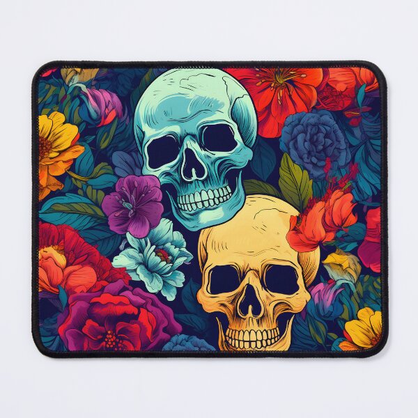 Item preview, Dual Reflections: Skulls Amidst Enchanting Flowers designed and sold by SweetRepeat.