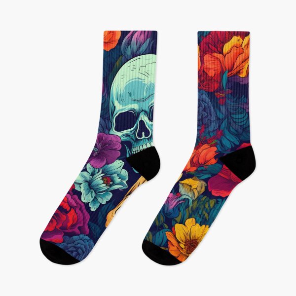 Item preview, Dual Reflections: Skulls Amidst Enchanting Flowers designed and sold by SweetRepeat.