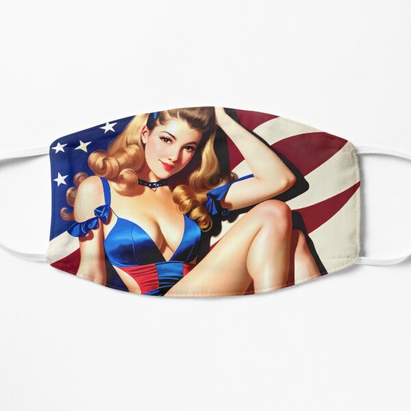 Patriotic Pin-up Flat Mask