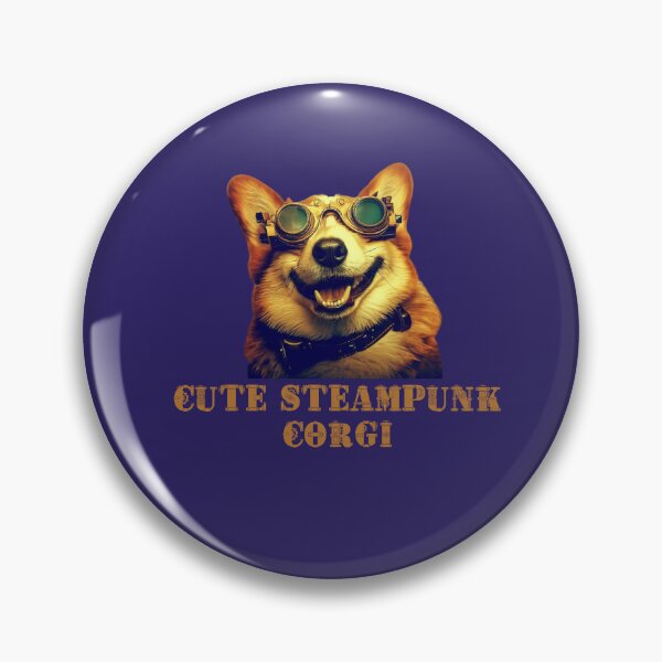 Aperçu de l'œuvre Corgi Steampunk mignon avec des lunettes créée et vendue par TemporaryChaos.