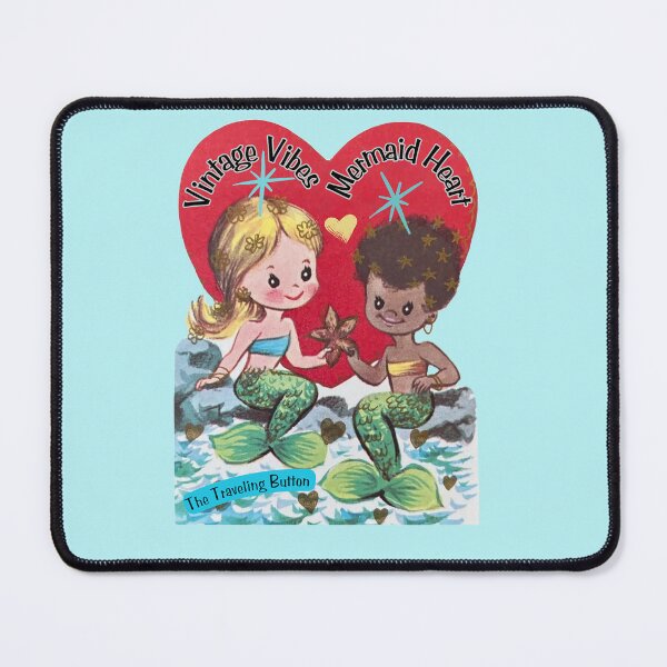 Item preview, Vintage Vibes Mermaid Heart The Traveling Button designed and sold by The Traveling Button.