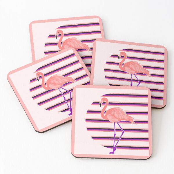Artikelvorschau, Rosa Flamingo Retro Streifen entworfen und verkauft von anisgott.