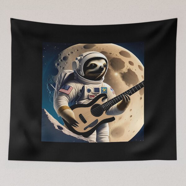 Item preview, Sloth On The Moon Playing Guitar designed and sold by AgataKaja.