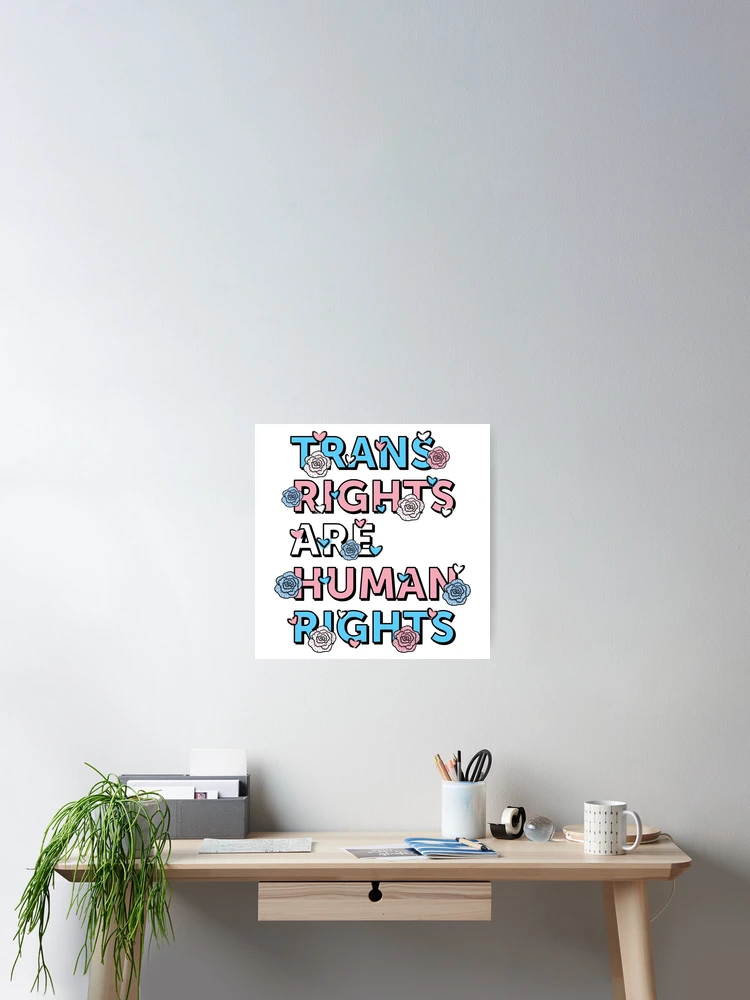 Thumbnail 2 of 3, Poster, Trans Rights are Human Rights designed and sold by SavannahLilyDesigns.