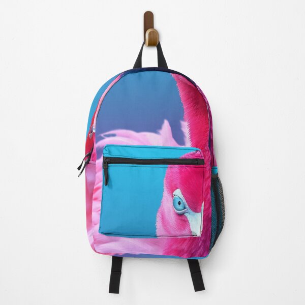 Item preview, Portrait of a flamingo on a neon blue pink background. Emotive portrait. Looking at the camera designed and sold by anytka.