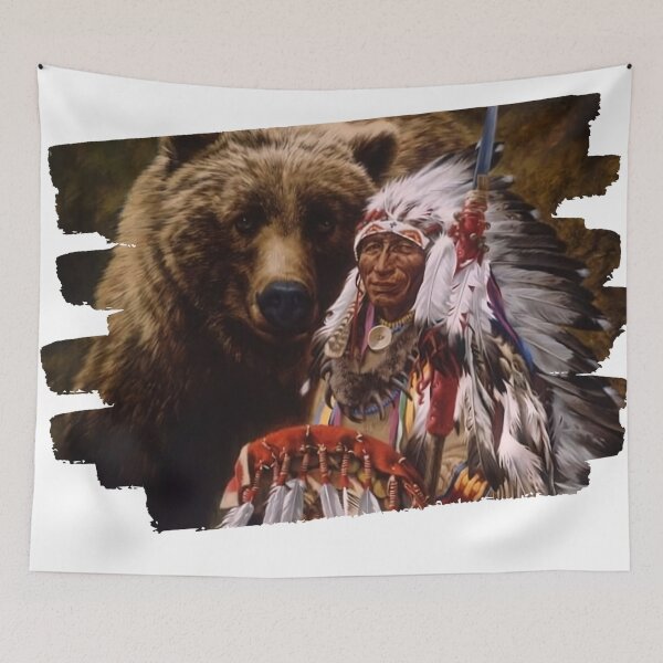 Item preview, Apache Indian with Bear designed and sold by JAFMArt.