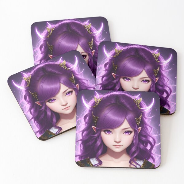 Item preview, Anime girl with purple hair holding a book designed and sold by DoPrint.