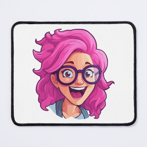 Item preview, Nerd Girl Face Emoji: Tech-Savvy Chic designed and sold by Artwyz.