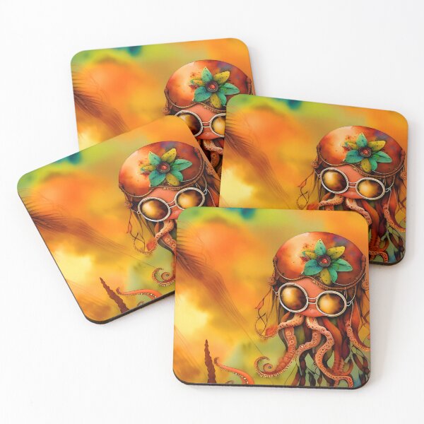 Aperçu de l'œuvre Octopus for Kids Cute Sea Animal Storybook Style Steampunk Art for Kids - AI Generated Art 5 sur 8 créée et vendue par Beachy.