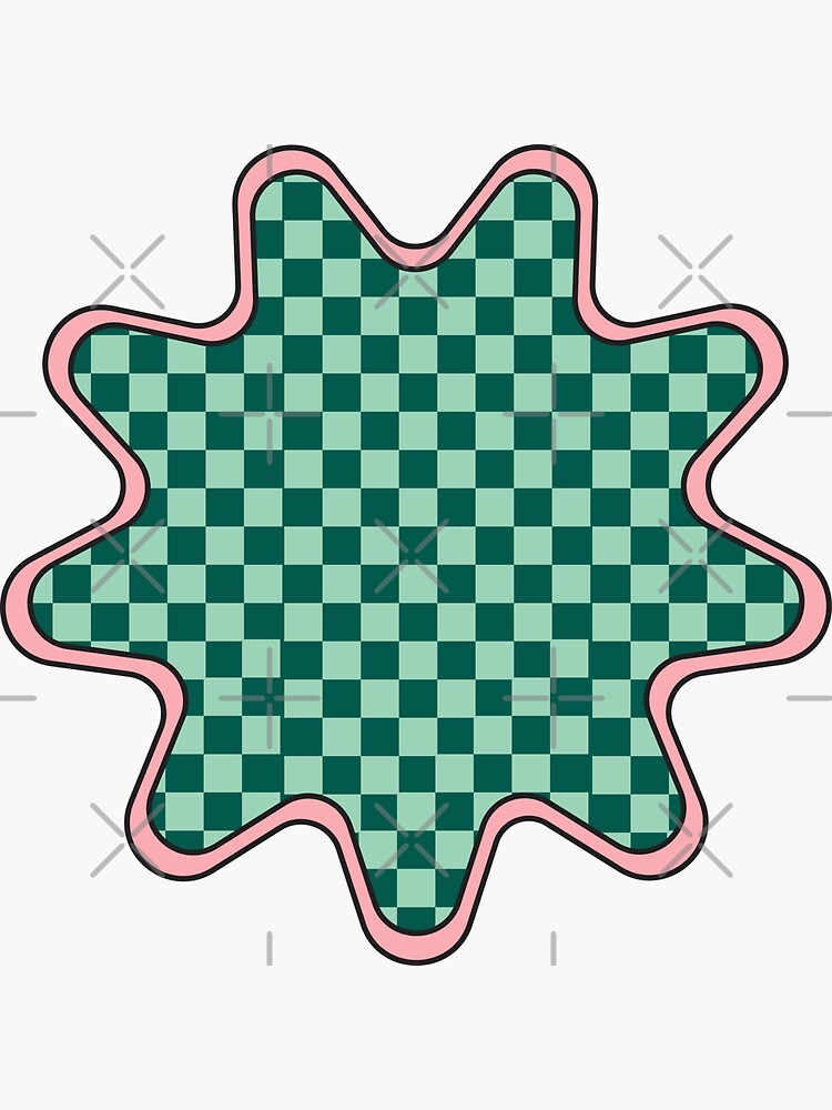 Checkered Squiggle Shape - 04 Sticker for Sale by Jselz