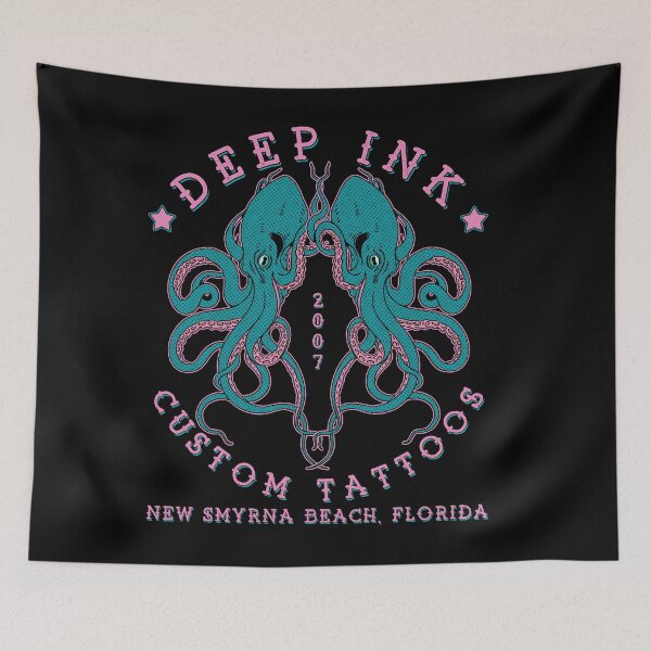 Item preview, Octopus Tattoo Design, "Deep Ink" Tattoo Studio New Smyrna Beach, Florida designed and sold by Proverbial Wisdom Design.