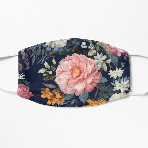 Vintage midnight floral pattern Flat Mask