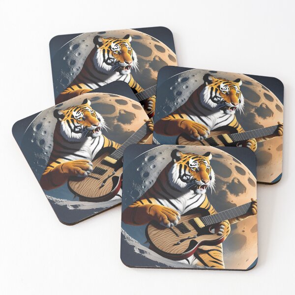 Artikelvorschau, Tiger auf dem Mond, der Gitarre spielt entworfen und verkauft von AgataKaja.
