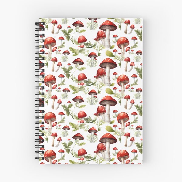Artikelvorschau, Pilze, botanisches Muster, Muster für Pilzliebhaber, Geschenk für Gartenliebhaber entworfen und verkauft von StrepckPatterns.