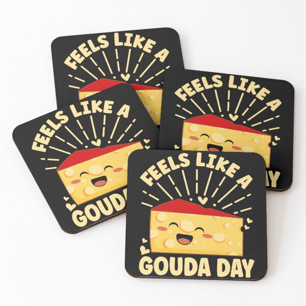 Item preview, Feels Like a Gouda Day| Cute and Funny Positive Gouda Cheese - Black designed and sold by PearlMoonGrapes.