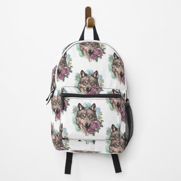 Item preview, Colorful Wolf With Flowers | Vibrant Wildlife Art for Nature Lovers designed and sold by Anna-Kik.
