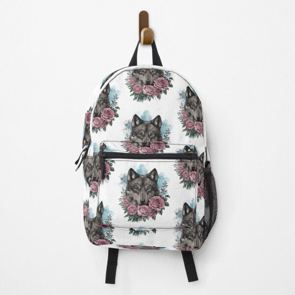 Item preview, Colorful Wolf With Flowers | Vibrant Wildlife Art for Nature Lovers designed and sold by Anna-Kik.